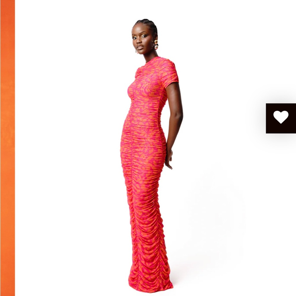 OFUURE Raye Ruched Maxi Mesh Bold Ruched Dress - Picture 4 of 4